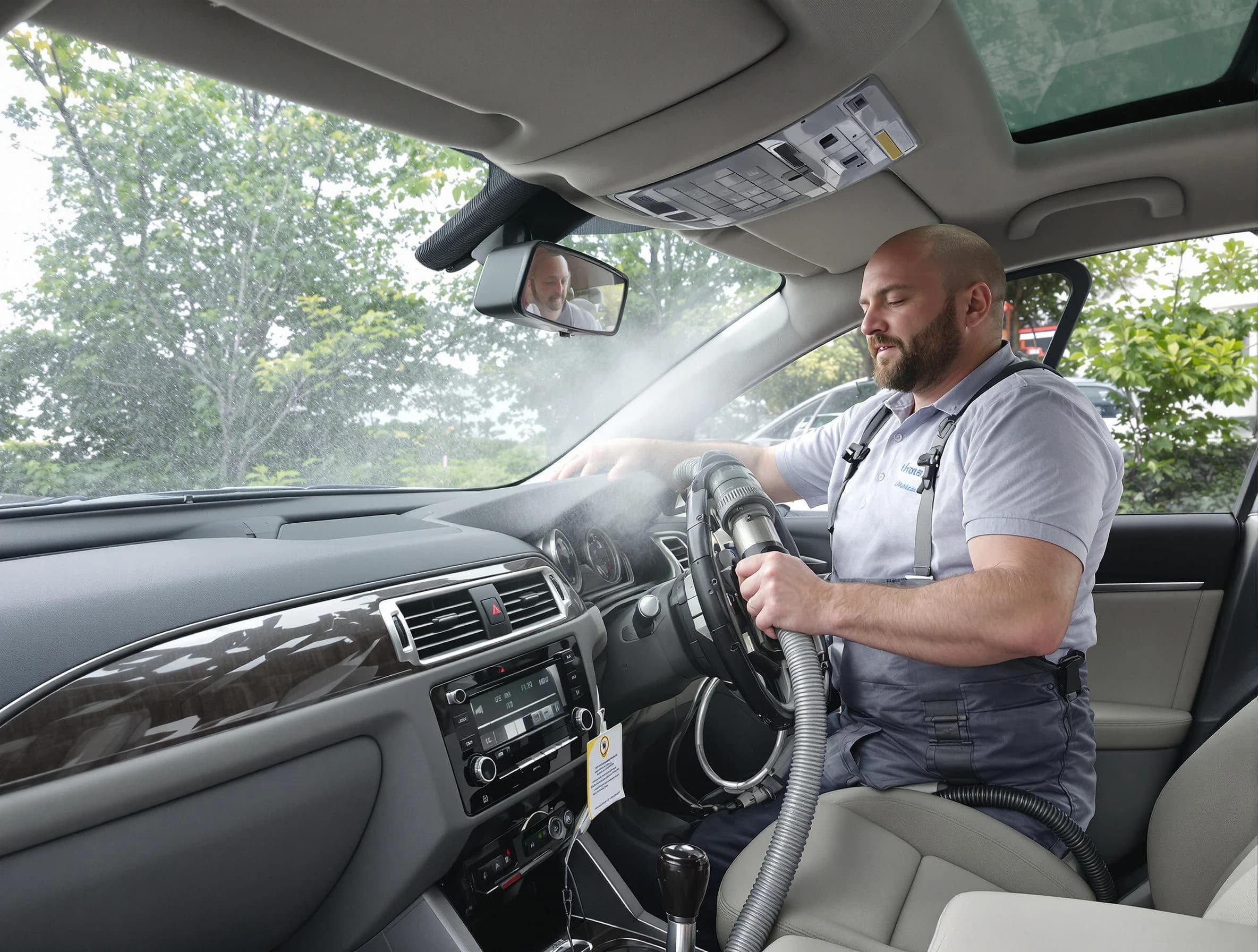 Edgewater Air Duct Cleaning specialist performing professional car duct cleaning in Edgewater