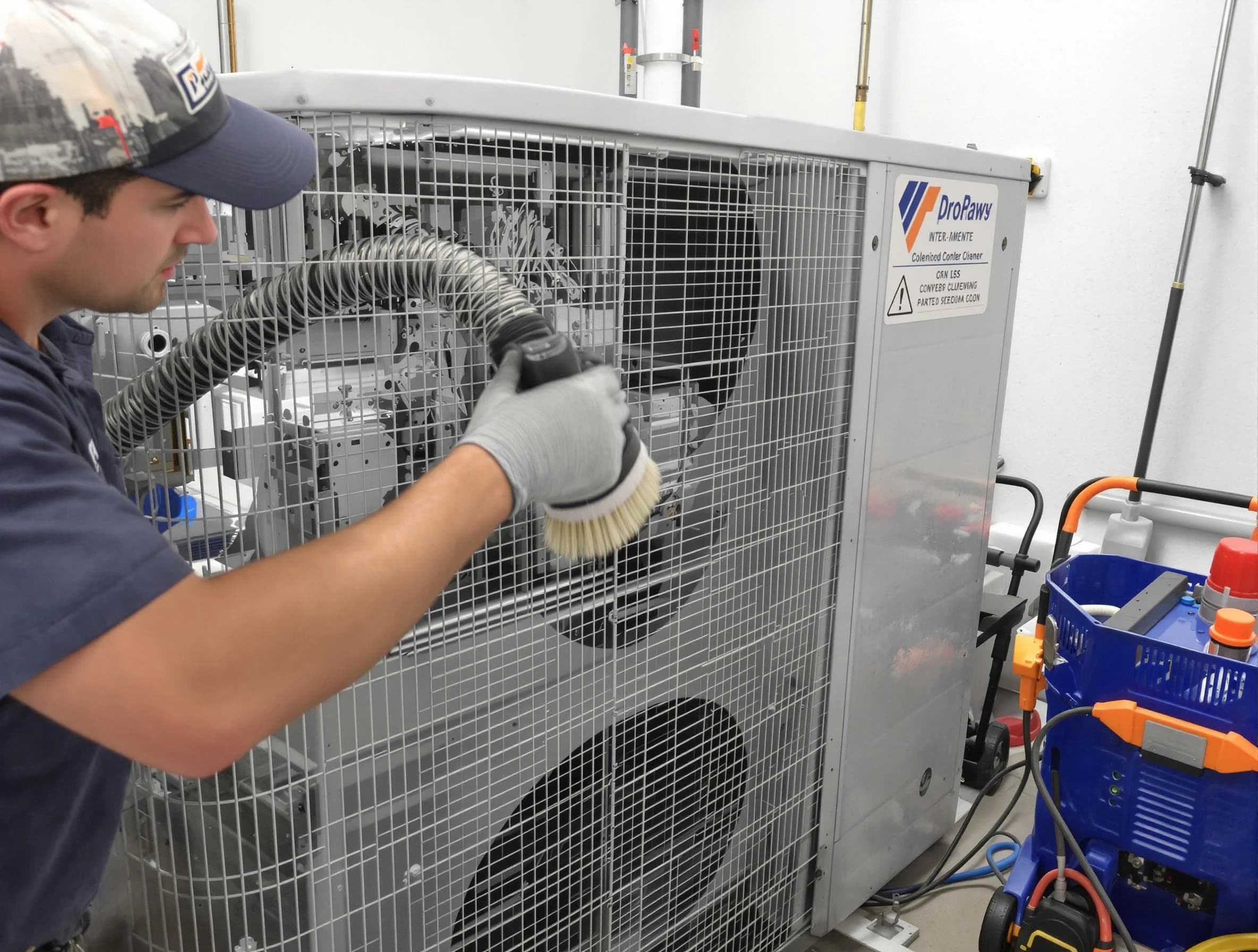 Edgewater Air Duct Cleaning specialist performing precision AC coil cleaning for improved system performance in Edgewater